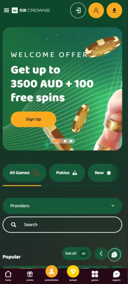 spinch casino mobile page