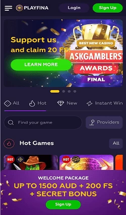 playfina casino mobile