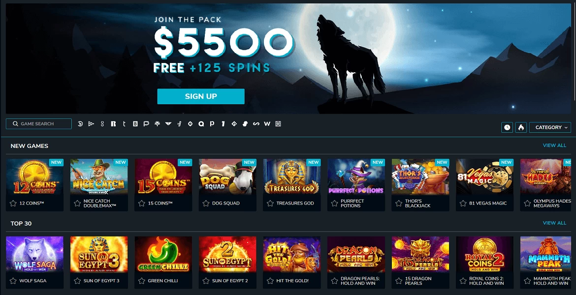 wolf winner casino main page