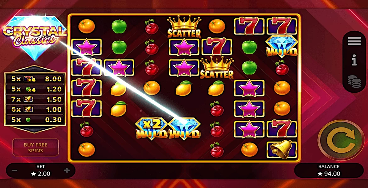 Play in Crystal Classics by Booming Games for free now | SmartPokies