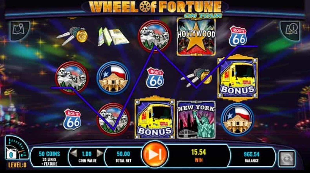 wheel of fortune on tour pokie